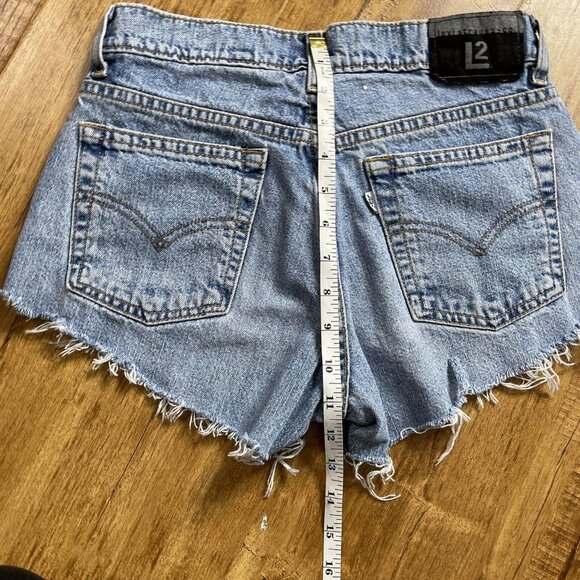Women‎ levis L2 shorts size 3 medium blue - Picture 9 of 9